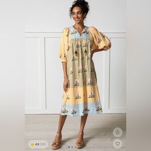 Printfresh/House of Lars- Handpicked flowers Charmer Midi  - Greenhouse  Large